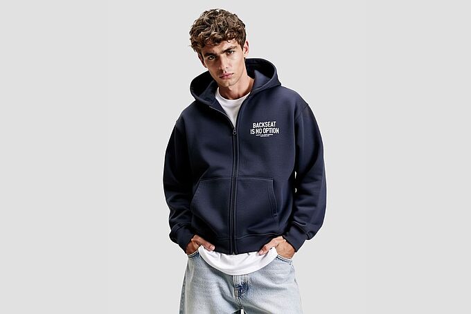 STREETWEAR Zipper navyblau - Backseat front