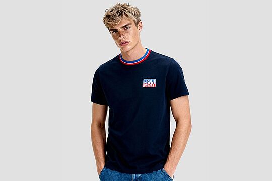 Basic T-Shirt navyblau front 