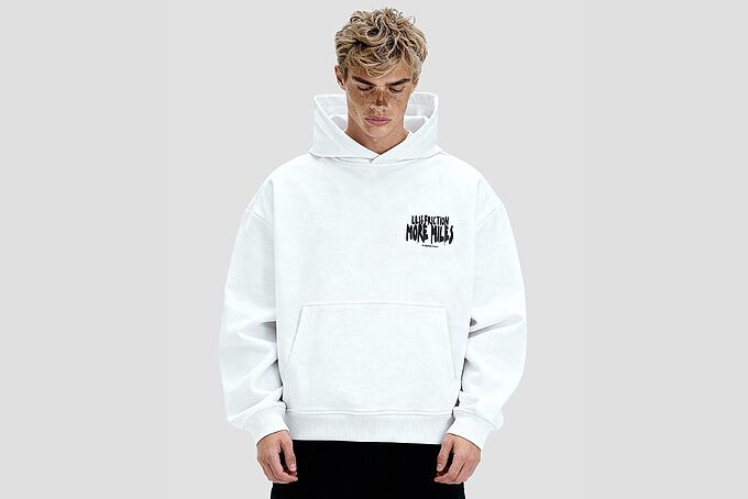 STREETWEAR Hoodie weiß - Less Friction front