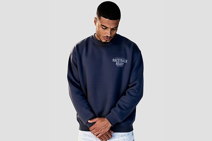 STREETWEAR Sweatshirt navyblau - Racetrack Ready front