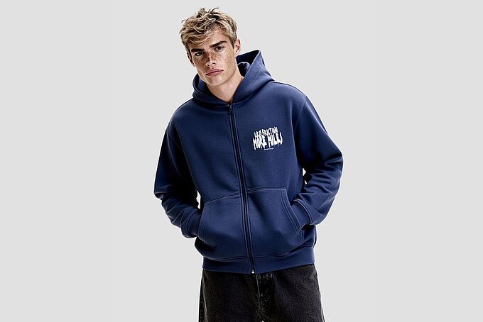 STREETWEAR Zipper navyblau - Less Friction front