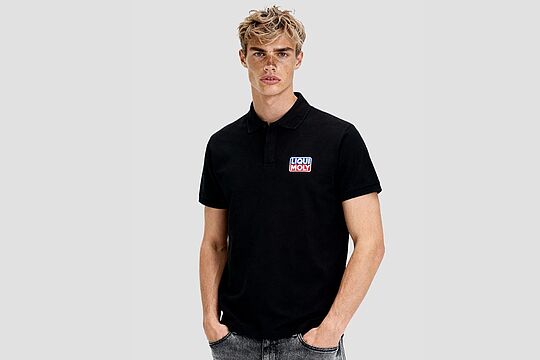 Basic Polo schwarz front 