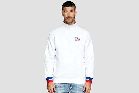 Basic Half-Zip weiß front 