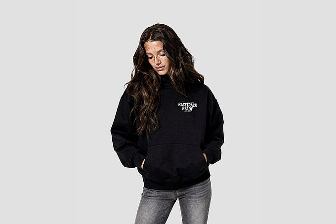 STREETWEAR Hoodie schwarz - Racetrack Ready front