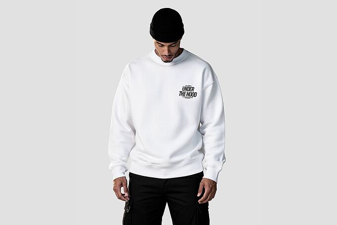 STREETWEAR Sweatshirt weiß - Under the Hood front