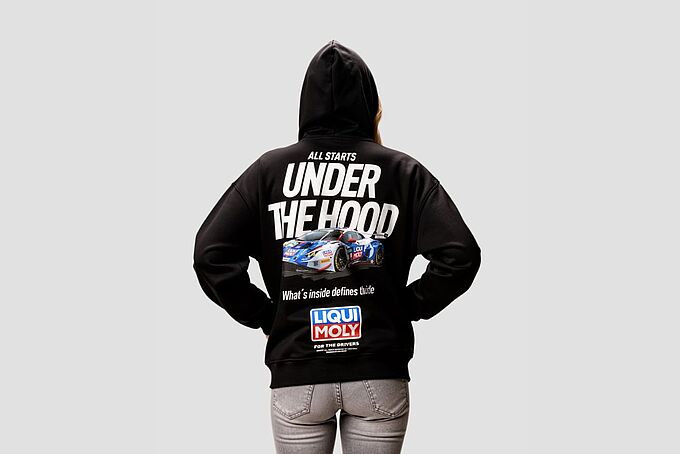 STREETWEAR Hoodie schwarz - Under the Hood back