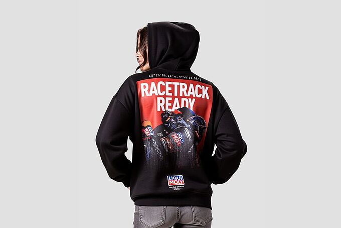 STREETWEAR Hoodie schwarz - Racetrack Ready back