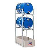 Drum Rack for 2 x 60 L Drums with oil drip pan