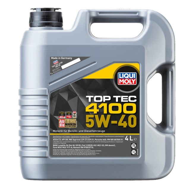 Олива моторна Liqui Moly TOP TEC 4100 5W-40 API SN/CF ACEA A3/B4/C3 (Каністра 4л)